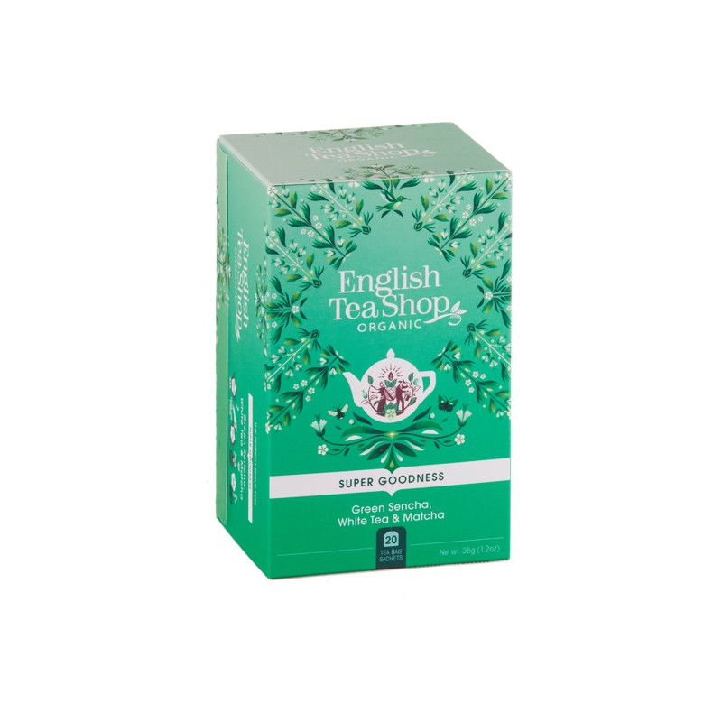 GREEN SENCHA WITHE TEA & MACHA English Tea Shop infuso BIO 20 bustine Eco-box 35gr