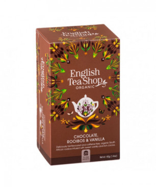 CHOCOLATE ROOIBOS & VANILLA English Tea Shop Tisana BIO 20 bustine Eco-box 40gr