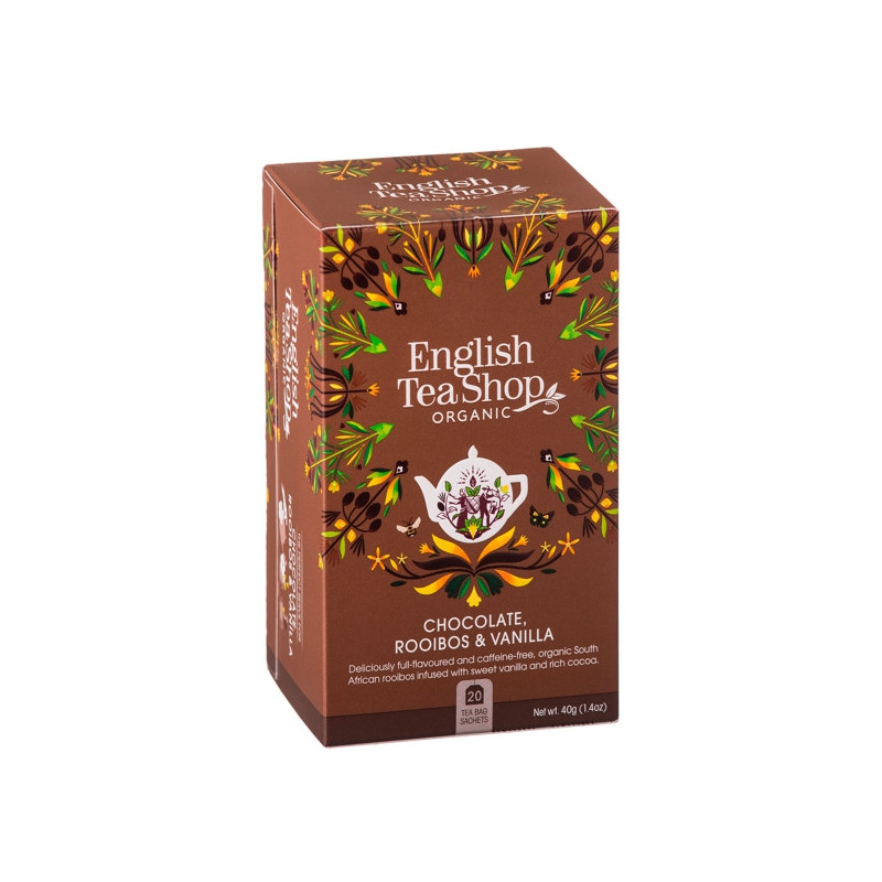 Chocolate Rooibos & Vanilla Tisana BIO 20 bustine 40gr English Tea Shop