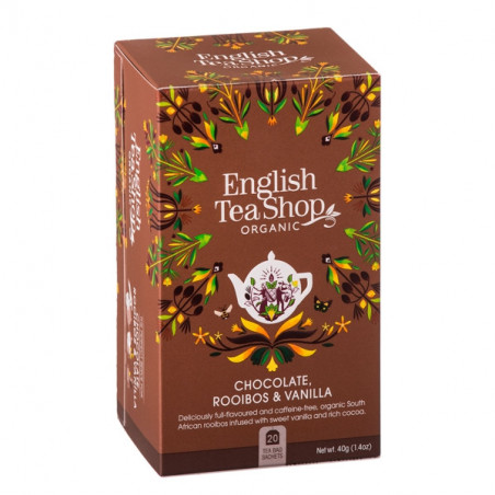 Chocolate Rooibos & Vanilla Tisana BIO 20 bustine 40gr English Tea Shop
