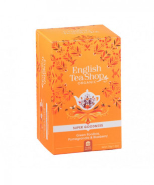 GREEN ROOIBOS POMEGRANATE & BLUEBERRY English Tea Shop BIO 20 bustine Eco-box 35gr