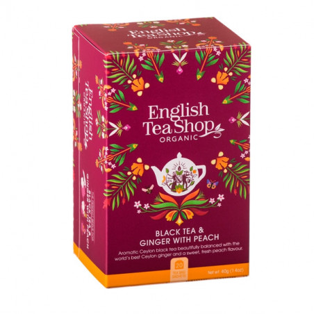 Black Tea & Ginger with Peach BIO 20 bustine 40gr English Tea Shop