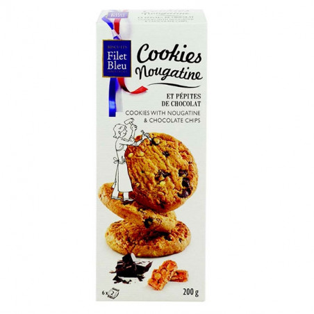 Biscotti Cookies Nougatine torrone e cioccolato 200g Filet Bleu