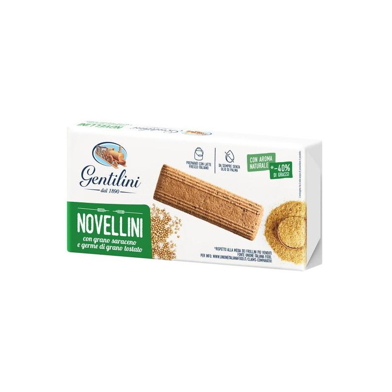Biscotti Novellini con grano saraceno e germe di grano tostato 250g Gentilini