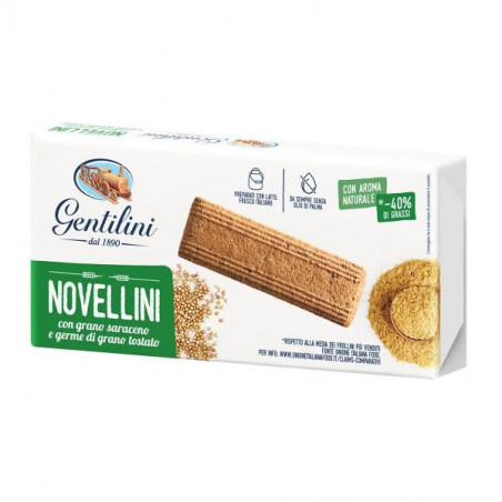 Biscotti Novellini con grano saraceno e germe di grano tostato 250g Gentilini